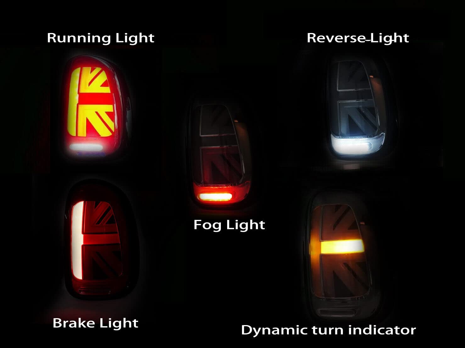 MINI ユニオンジャック LEDテールライト スモーク Amazon | GAZOZ PERFORMANCE ジャックユニオンLEDテールライト 英国